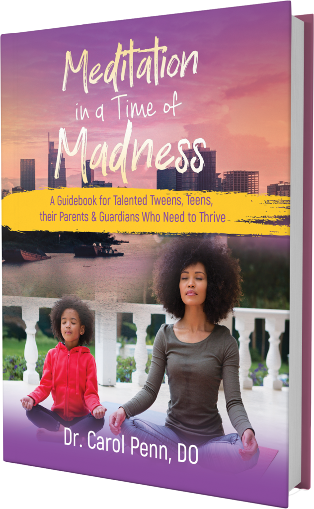 Excerpt from the Foreword
... Meditation In A Time of Madness is essential reading for you and your family. In her book Dr. Penn teaches “evidence-based practices from globally proven wisdom and healing traditions.”  Her topics include meditation, guided imagery, yoga, QiGong, prayer and spiritual development. These are all tools that I personally use and that we share with the WURD Radio family and community. And what I know for sure is that cultivating a sense of mindfulness to harness the power of our mind and heart is absolutely essential. As a parent, businesswoman, community leader and activist, I believe the time for this important book is now and belongs in the home of children from all nations facing the challenges of today. 
Sara Lomax-Reese, President/CEO WURD Radio

